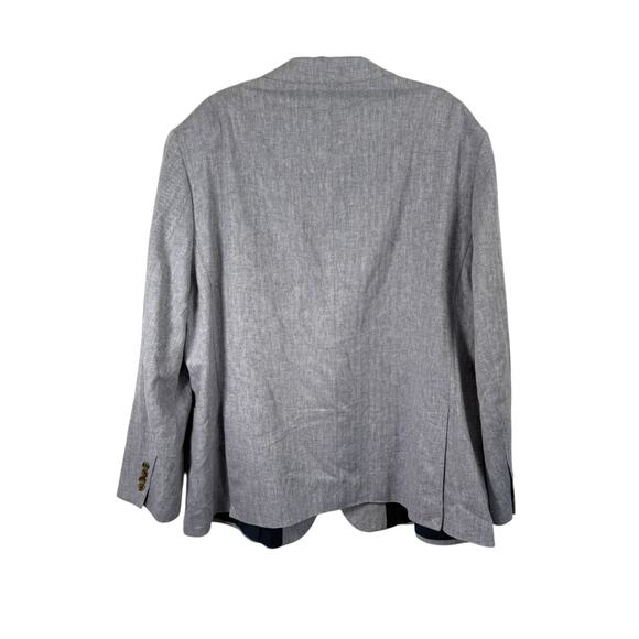 Stafford Classic Fit Blue Linen Cotton Blend Sport Coat Blazer Mens Size 52R - Picture 4 of 7